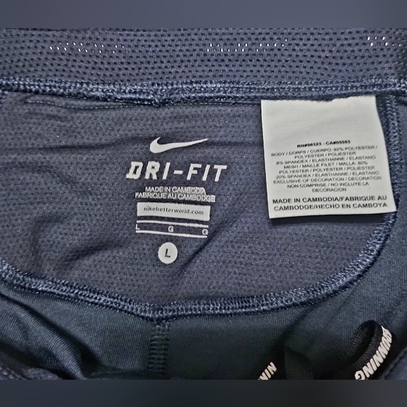 Womens Nike Navy/Caroline blue dri fit compression running leggings size LG - Picture 7 of 8